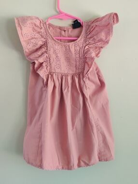 Art Class Pink Eyelet Ruffle Baby Dress - Size 18M